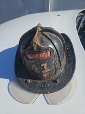 Antique VTG Cairns Leather Fire Helmet #41 FD FAIRFIELD,CT  ATTIC FIND  picture