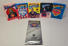 Lot of 6 VINTAGE Superman Cards SEALED 1978, 1979, 1980, 1983, 1984 Wax & 1994 picture