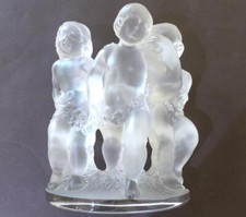 Lalique Luxembourg Three Cherub Frosted Crystal Figurine G2U picture