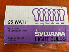6 Pack Sylvania 25W Soft White A19 Light Bulbs New Sealed picture
