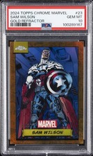 2024 TOPPS CHROME MARVEL GOLD REFRACTOR #23 SAM WILSON 18/50 PSA 10 picture