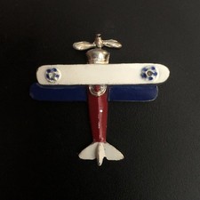 Vintage WW2 Coro Marion Weeber sweetheart enamel airplane plane patriotic pin picture