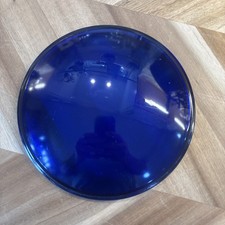 Vintage blue glass lens 6 1/4” possible railroad, ambulance Columbus metal prod picture