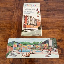 Vintage 1960s MAJESTIC HOTEL Brochure Hot Springs Arkansas Lanai Towers Pool Art picture