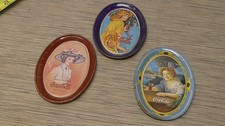 Vintage 1970s Coca‑Cola Tin Tip Oval Trays Girl ladies picture