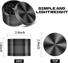 Grinder Magnetic Herb - Medium 2.5 inch (BLACK) 4 Pcs - US SELLER picture