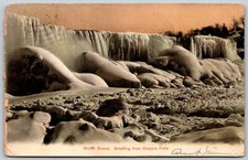 1907 Winter Scene Niagara Falls New York ANTIQUE Postcard 8032 picture