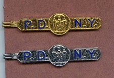 Vintage 1940s NYPD New York City Police PDNY Tie Bars / Money Clips (Set of Two) picture