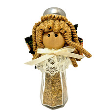 Vintage Rare Handmade Christmas Kitchen Shaker Angel 6 inches Tall picture