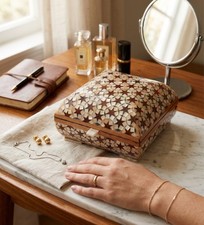 Vintage Khatam Mosaic Inlay Box | Micro-Mosaic Marquetry Jewelry Box picture