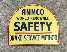 Vintage Ammco World Renowned Safety Brake Service Methos Sign Advertisement picture
