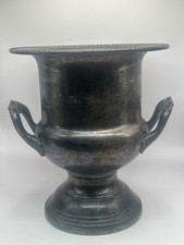 Vtg. Leonard Silverplate 10 in. Champagne Wine Cooler Bucket Engraved Trophy picture