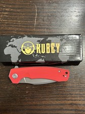 Kubey Calyce Linerlock Red G10 Folding 14C28N Drop Point Pocket Knife 901V picture