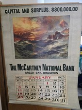Vintage 1925 McCartney National Bank Green Bay WI Calendar Thomas Moran Art picture