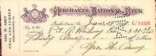 1909 Merchants National Bank Quakertown PA P&R Railway Co Bank Check picture