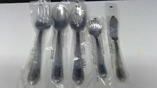 NIP Lenox Bead Glossy 18/10 Stainless Set of 5 Serving Pieces Fork Knife Spoon picture