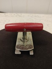 Vintage 1930's Edlund Co Top Off Jar Bottle Screw Top Opener Red Wood Handle picture
