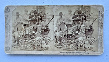1893 ANTIQUE THE DUCK HUNTERS A DAY AT LONG POINT CANADA STEREOVIEW PHOTO CARD picture