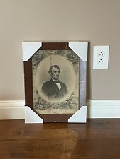Antique 1864-65 Abraham Lincoln J.C. Buttre Brady Memorial Engraving Framed picture