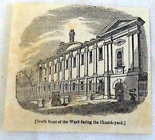 1832 small magazine engraving ~ South Front of the Yard Facing the Church Yard picture