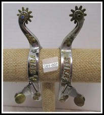 1990 S I J R A Fancy Blue Set Decorated TROPHY Roping Western Riding Spurs picture