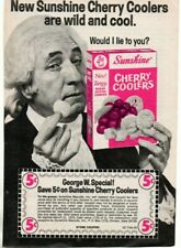 Sunshine Cherry Coolers Cookies George Washington 1970 Print Ad Clipping Page picture