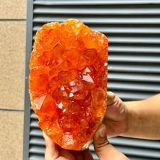 4.9 LB  Orange-yellow Crystal Cluster Geode Golden Yellow Druzy Quartz Gift picture