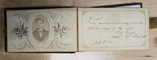 1874 Harding Photo Autograph Album 15 CDV Cards NY Emma Hulst Rare Misprint picture