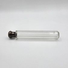 Antique 1893 Sheffield Sterling Silver Cut Crystal Scent Perfume Bottle picture