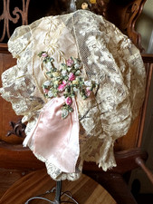 Antique Lace Bonnet VICTORIAN for Women, Dolls Excellent Cond. WATCH VIDEO NOW picture