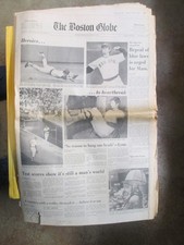 BOSTON GLOBE 10-13-1975 BOSTON RED SOX LOSE GAME 2 WORLD SERIES VS CINCINNATI picture