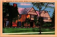 Beverly Hills CA California Residence Of Eddie Cantor Vintage Postcard Unposted picture
