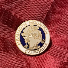 Vintage Mammoth Mountain Enamel Lapel Pin California Ski Resort Lakes Souvenir picture