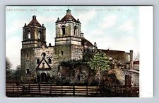 San Antonio TX-Texas, First Mission, Conception De Acuna, Vintage Postcard picture