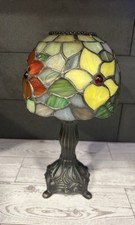 Dale Tiffany Vintage Stained Glass Candle Votive Lamp Accent Flower Light Box picture