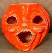 Vintage 1940/50's Halloween Paper Mache Pulp Jack O Lantern 7 1/2 inches picture