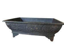 Anique Japanese Cast Iron Suiban Bonsai Planter Water Tray Ikebana Jardiniere picture