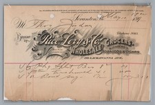 1889 Rice Levy Co Scranton PA Antique Billhead Invoice Wholesale Grocer Tobacco picture