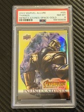 2022 Marvel Allure Thanos Infinity Stones Space Variant Gold /99 PSA 8 picture