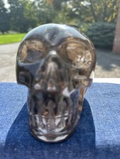 3.46lb Brazilian Dark Smoky Quartz Crystal Skull Hand Carved picture