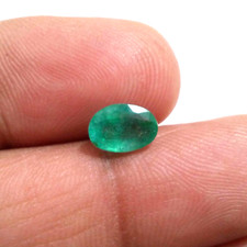 Fabulous Zambian Emerald Faceted Oval 1.40 Crt Natural Green Loose Gemstone picture