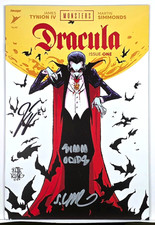 UNIVERSAL MONSTERS: DRACULA #1 SIGNED x3 SKOTTIE YOUNG, TYNION, SIMMONDS (COA) picture