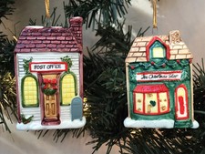 Vintage Schmid Porcelain Christmas Ornaments Lot Of Two picture