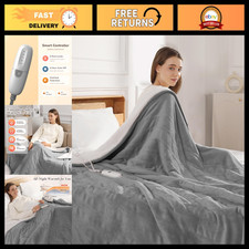 Electric Throw Blanket 50''x60'' Small Heated Throw Blanket for Lap, Gray picture