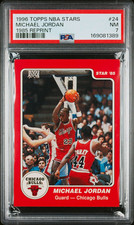 Topps 1996 NBA Stars Michael Jordan #24 Licensed Reprint PSA 7 169081389 picture