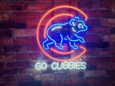 New Chicago Cubs Go Cubbies Walking Bear Man Cave Neon Light Sign 20