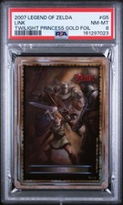 2007 Legend of Zelda Twilight Princess G5 Link Gold Foil Card PSA 8 picture