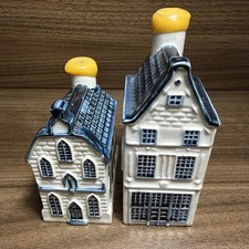 KLM Bols Delft Blue Miniature Canal Houses EMPTY Lot of 2 #7 #8 AS-IS picture
