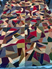 Antique Crazy quilt embroidery, intricate stitching 85