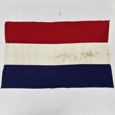 Antique Netherlands Holland Flag Red White Blue Cotton Vintage picture